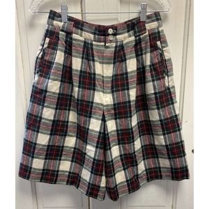 90s vibes- Vintage Gantos 100% Wool Pleated Front Plaid Shorts Women’s Size 10